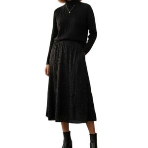 ​🖤 Vintage S. Edward Black Sparkly A-Line Midi Skirt